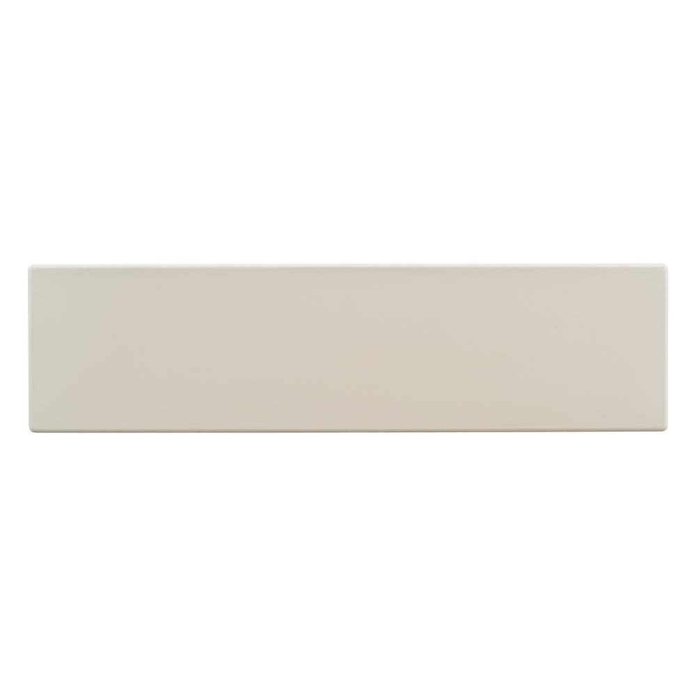 Overhead view of the Cream console’s long rectangular tabletop.