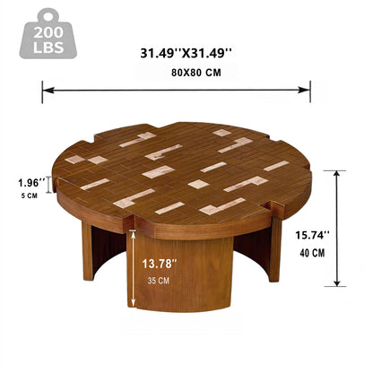 Supplier dimension diagram for 31.5-inch flower-petal coffee table