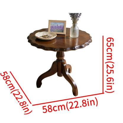 Dimension diagram of the scalloped round side table