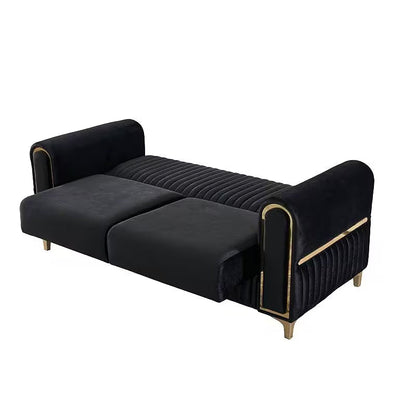 Melody Black Three-Piece Convertible Living Room Set — gallery view 6 of 10