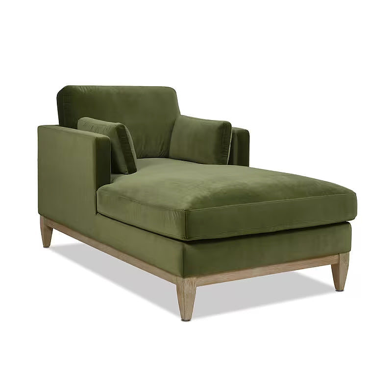 Knox Olive Green Chaise Lounge — gallery view 3 of 10