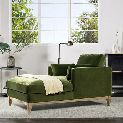 Knox Olive Green Chaise Lounge — gallery view 2 of 10