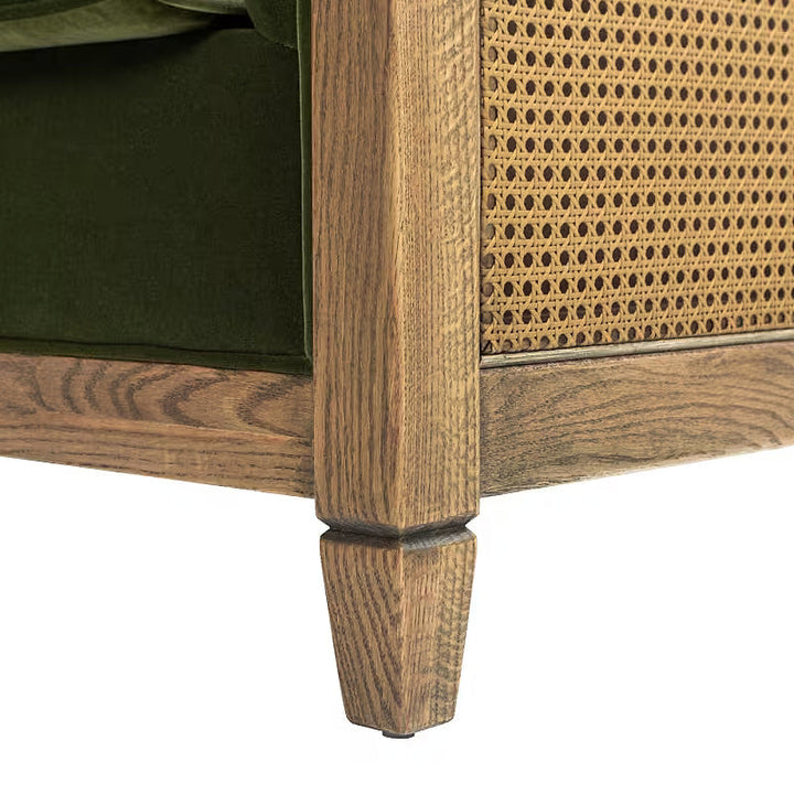 Georgia Olive Green Cane-Frame Armchair — gallery view 6 of 8
