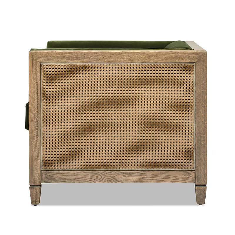 Georgia Olive Green Cane-Frame Armchair — gallery view 7 of 8