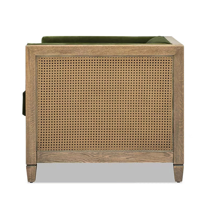 Georgia Olive Green Cane-Frame Armchair — gallery view 7 of 8
