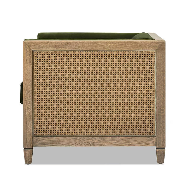 Georgia Olive Green Cane-Frame Armchair — gallery view 7 of 8