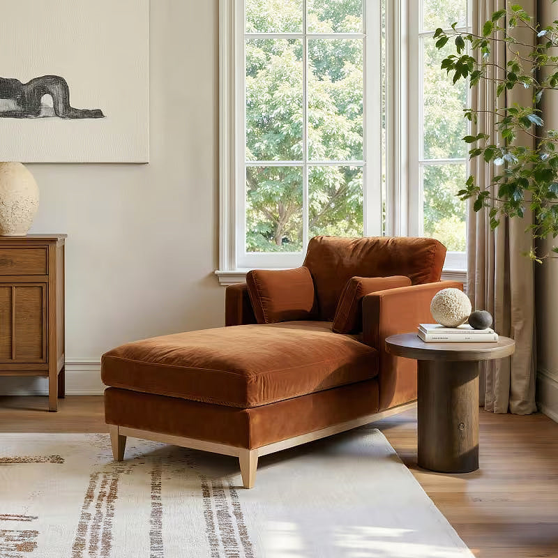 Knox Burnt Orange Chaise Lounge — gallery view 2 of 11