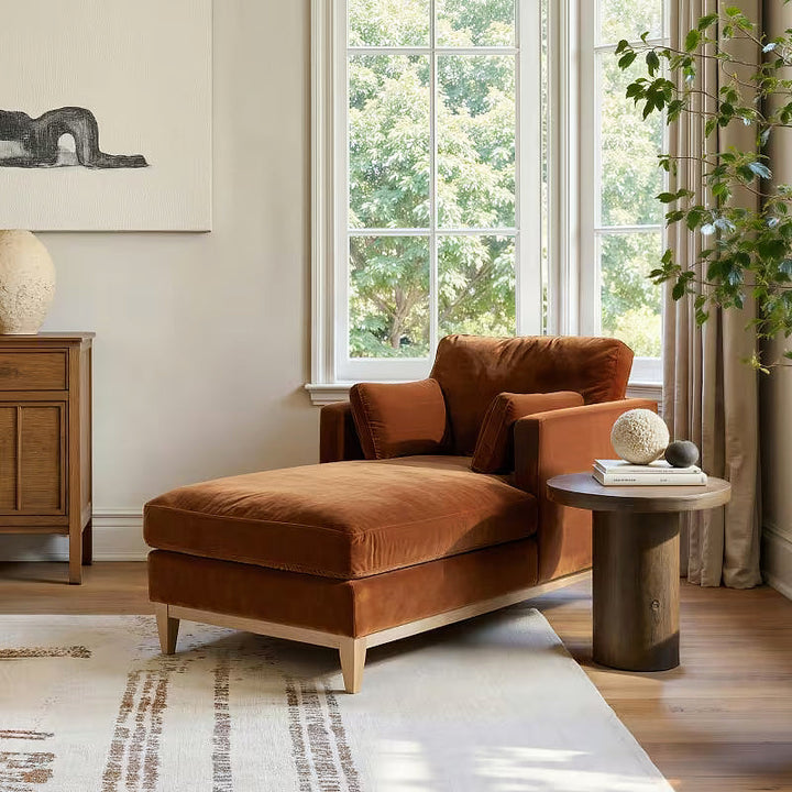 Knox Burnt Orange Chaise Lounge — gallery view 2 of 11