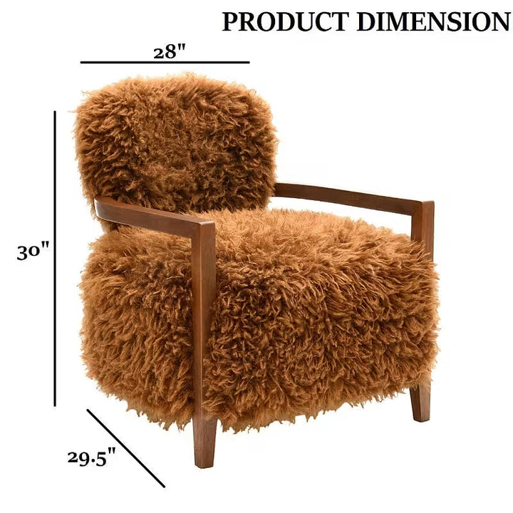 Camel Faux-Fur Accent Chair — gallery view 8 of 8