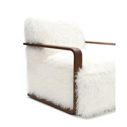 Ivory Faux-Fur Accent Chair — gallery view 3 of 5