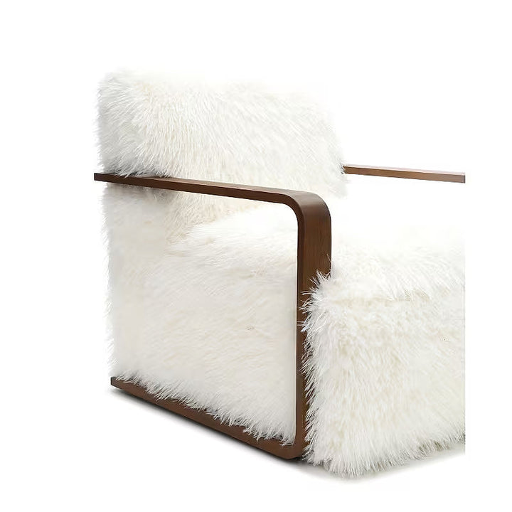 Ivory Faux-Fur Accent Chair — gallery view 3 of 5