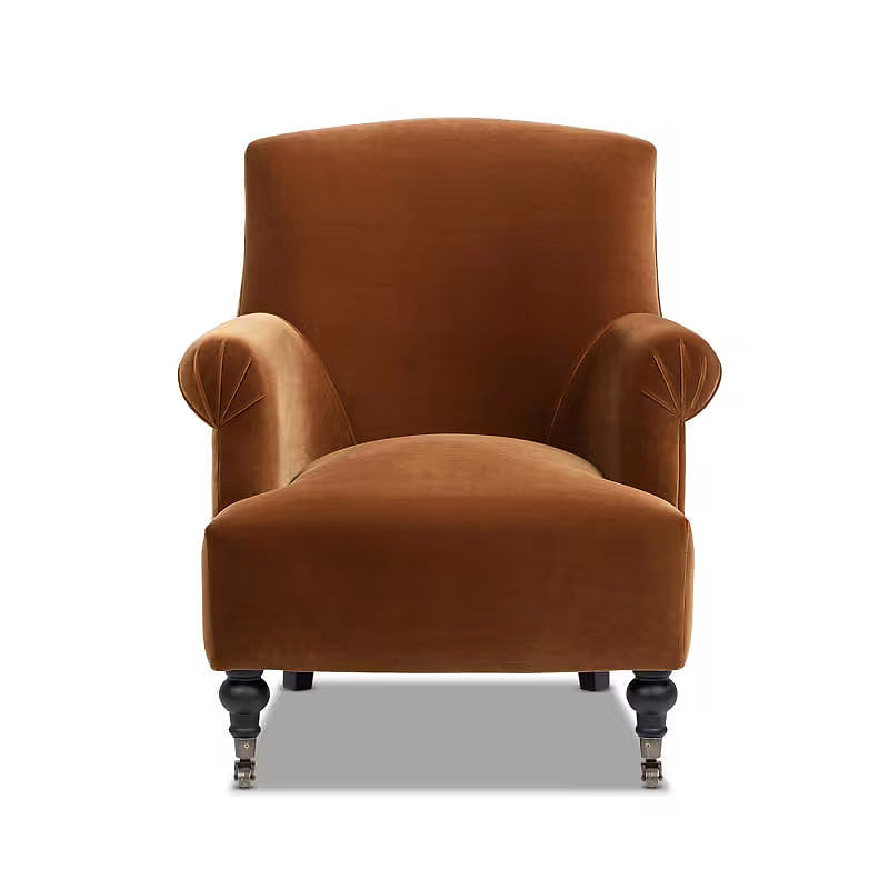 Eloise Burnt Orange Pleated Armchair — gallery view 5 of 9