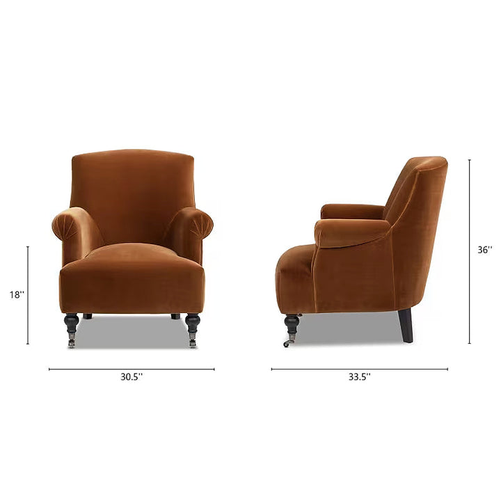 Eloise Burnt Orange Pleated Armchair — gallery view 8 of 9