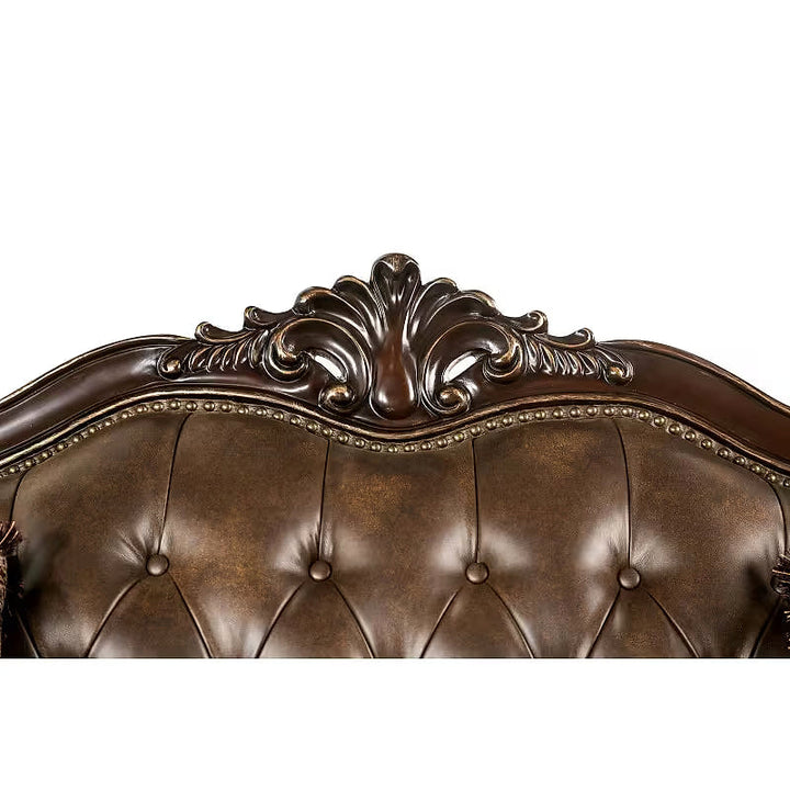Windsor Brown Rolled-Arm Accent Chair — gallery view 4 of 8