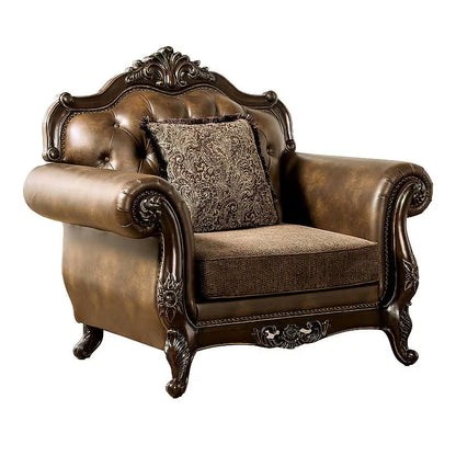 Windsor Brown Rolled-Arm Accent Chair — gallery view 3 of 8