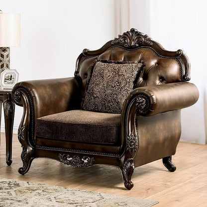 Windsor Brown Rolled-Arm Accent Chair — gallery view 2 of 8
