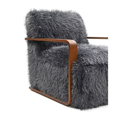 Charcoal Faux-Fur Accent Chair — gallery view 4 of 7