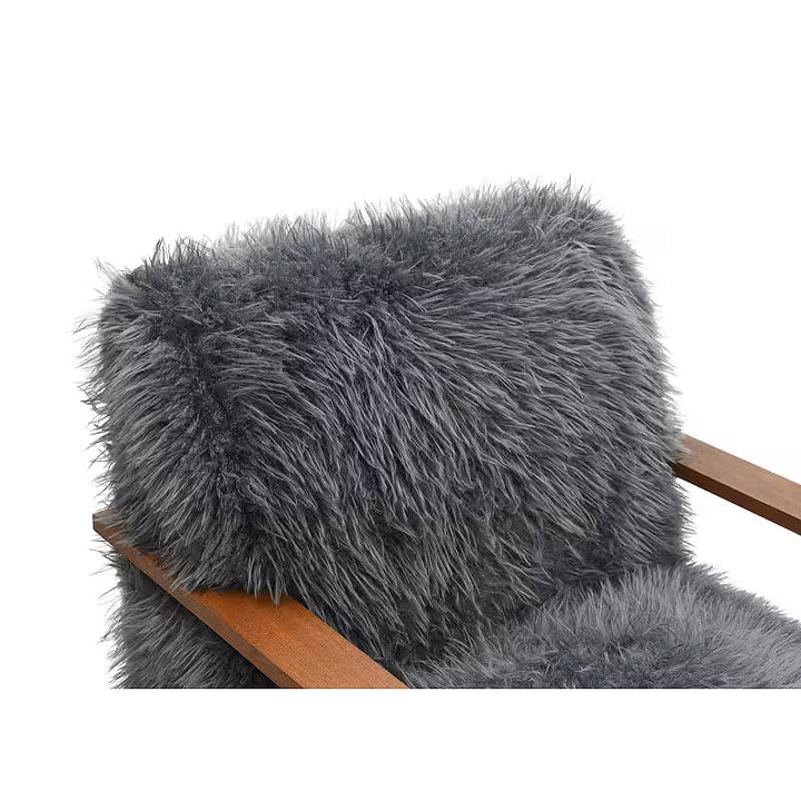 Charcoal Faux-Fur Accent Chair — gallery view 6 of 7