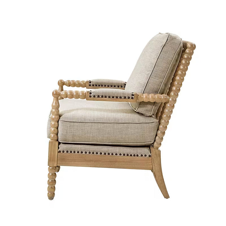 Hadley Neutral Wood Accent Chair — gallery view 5 of 8