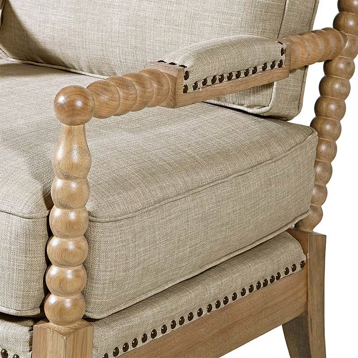 Hadley Neutral Wood Accent Chair — gallery view 6 of 8