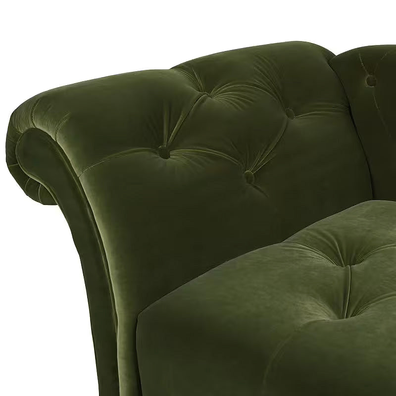 Samuel Olive Green Tufted Chaise Lounge — gallery view 8 of 10