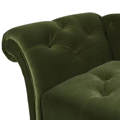 Samuel Olive Green Tufted Chaise Lounge — gallery view 8 of 10