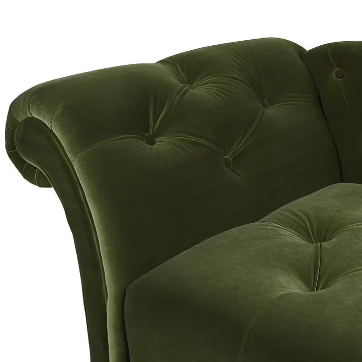 Samuel Olive Green Tufted Chaise Lounge — gallery view 8 of 10