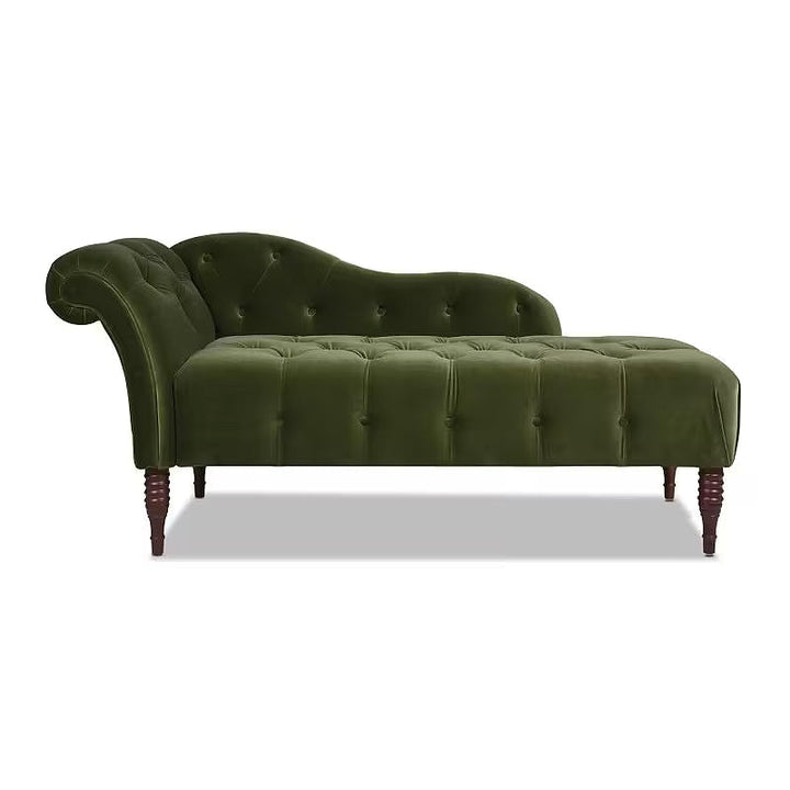Samuel Olive Green Tufted Chaise Lounge — gallery view 4 of 10