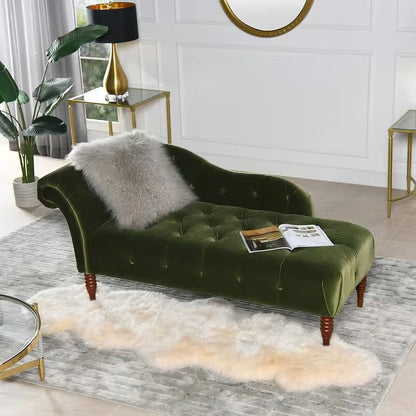 Samuel Olive Green Tufted Chaise Lounge — gallery view 2 of 10