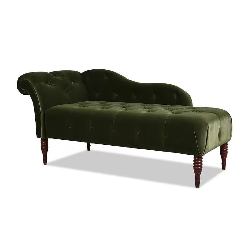 Samuel Olive Green Tufted Chaise Lounge — gallery view 3 of 10