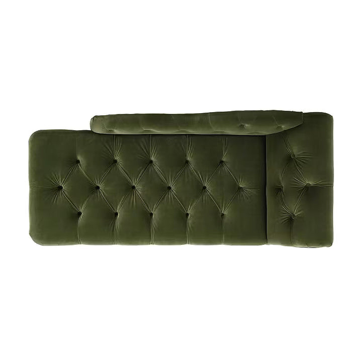 Samuel Olive Green Tufted Chaise Lounge — gallery view 6 of 10