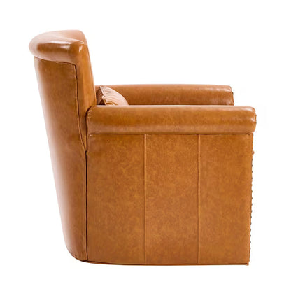 Roland Leather Swivel Club Chair — gallery view 6 of 8