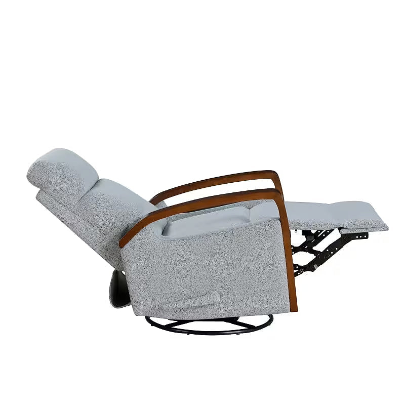 Gray Boucle Swivel Glider Recliner — gallery view 8 of 9