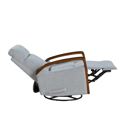 Gray Boucle Swivel Glider Recliner — gallery view 8 of 9