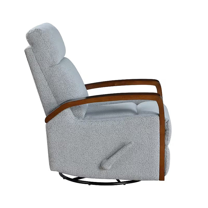 Gray Boucle Swivel Glider Recliner — gallery view 3 of 9