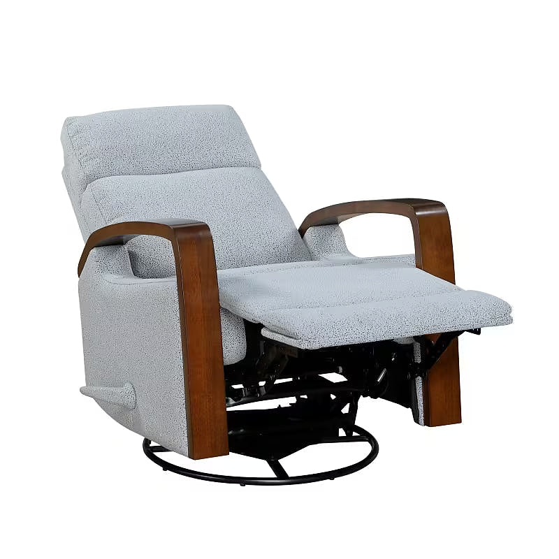 Gray Boucle Swivel Glider Recliner — gallery view 7 of 9