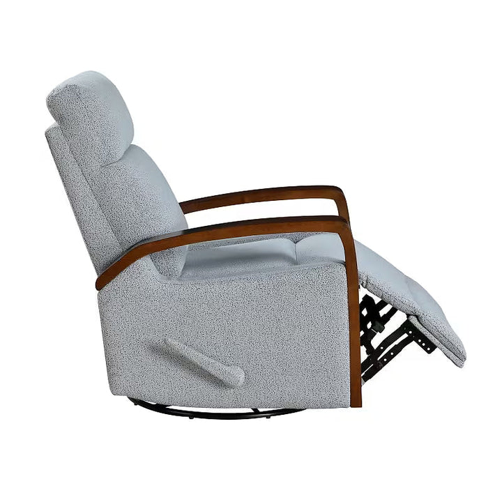 Gray Boucle Swivel Glider Recliner — gallery view 5 of 9