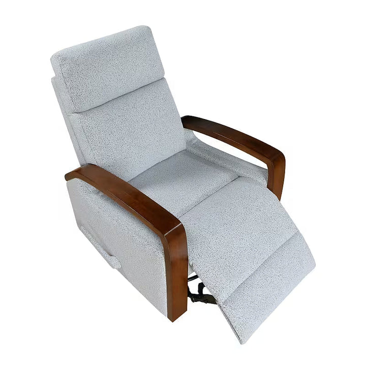 Gray Boucle Swivel Glider Recliner — gallery view 6 of 9