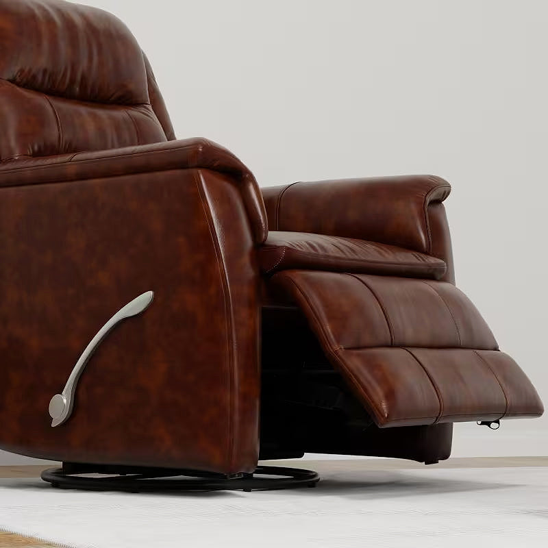 Cognac Swivel Glider Recliner — gallery view 6 of 8