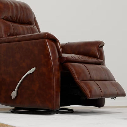 Cognac Swivel Glider Recliner — gallery view 6 of 8