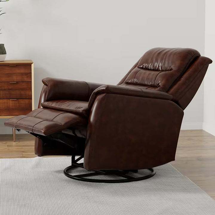 Cognac Swivel Glider Recliner — gallery view 5 of 8