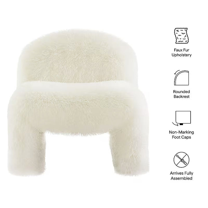 Mina Faux Fur Accent Chair — gallery view 15 of 17