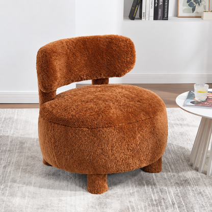 Faux Fur Armless Accent Chair — styled front view.