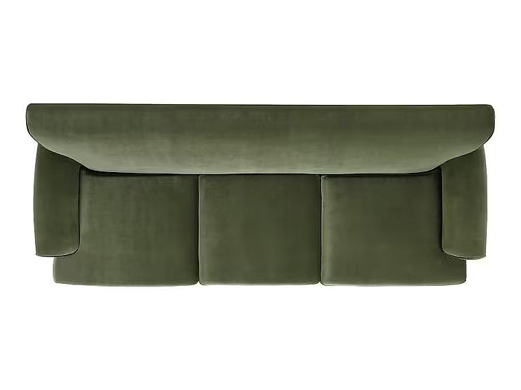 Alana three-cushion sofa, overhead view