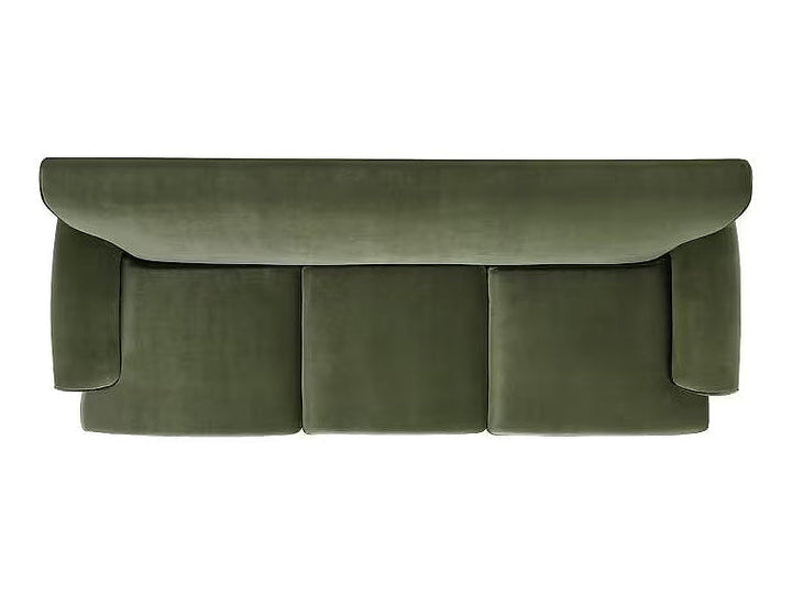 Alana three-cushion sofa, overhead view