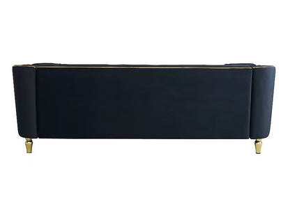 Lucien black sofa, straight-on rear view