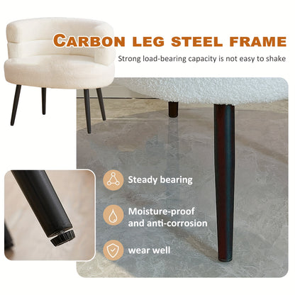 Cream Layered-Back Accent Chair — dark metal leg and frame details