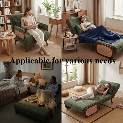 Green Chenille Convertible Sleeper Chair — gallery view 6 of 10