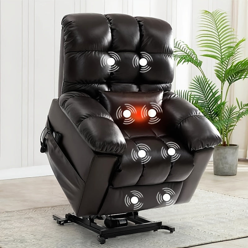 Restreal Brown Power Lift Recliner with Massage — gallery view 2 of 6
