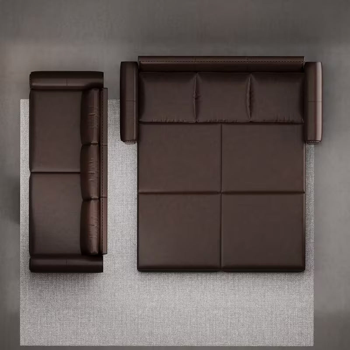 Winston 93.7-Inch Dark Brown Faux-Leather Sleeper Sofa